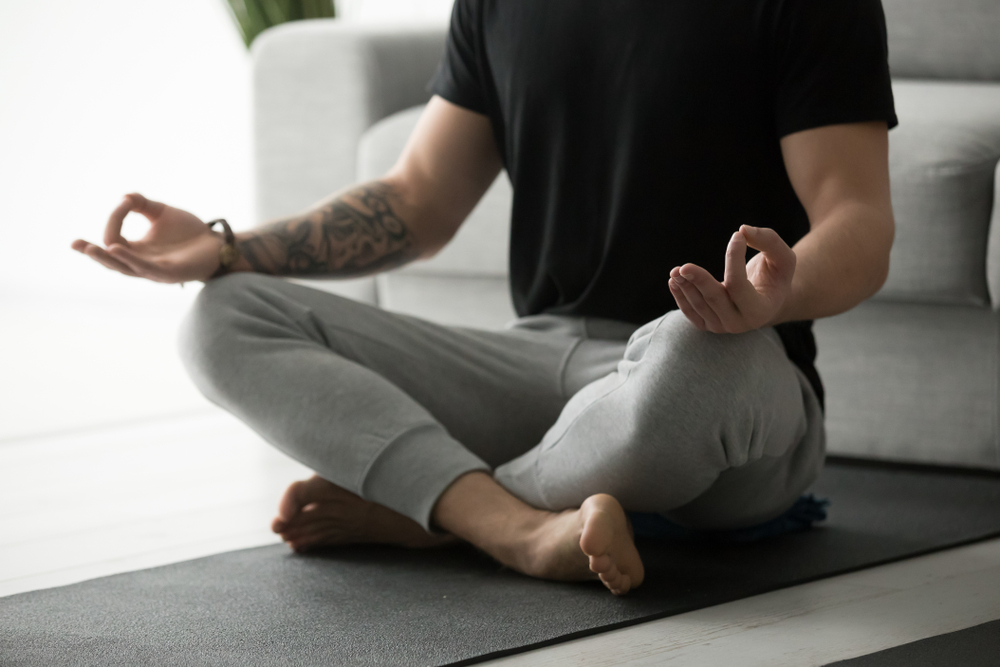 man practising mindfulness for mental resilience